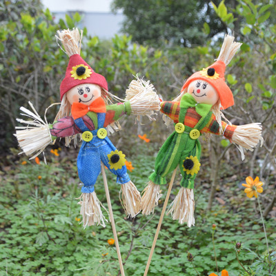 Fabric Scarecrow Plug-in Children's Doll Landscape Square Co