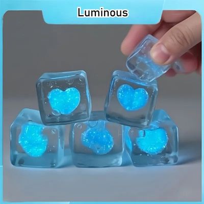 Luminous Heart-shaped Maltose Squeeze Toy Shine At Night Squ