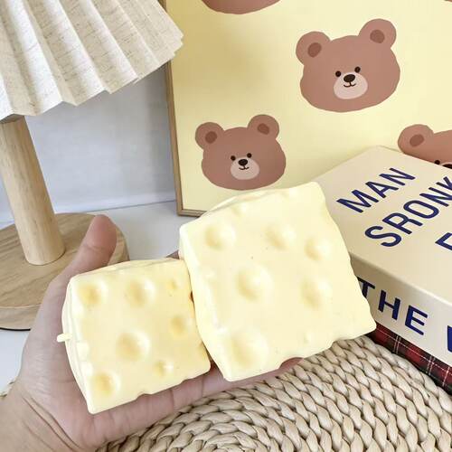 Slow Rebound Square Cheese Kneading Music Simulation Food Pl