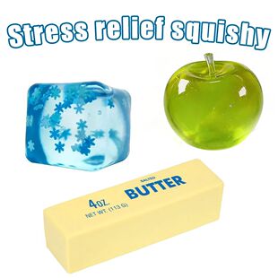Soft Glue Green Apple Butter Stick Snowflake Square Stress R