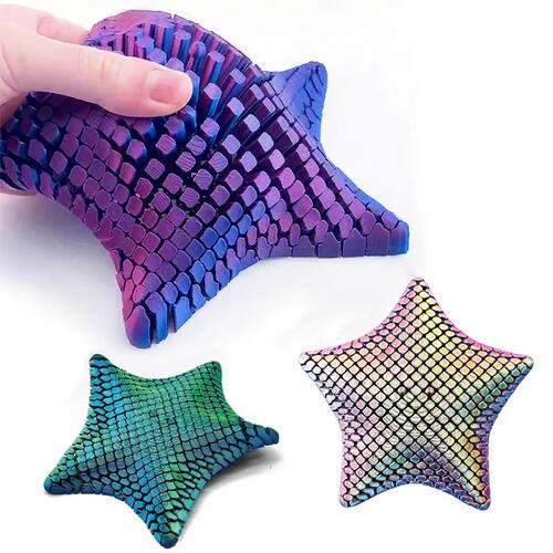 3D Printed Starfish Fidget Toy Flexible Articulated Design V