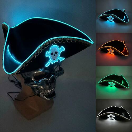Newstyle Led Captain Hat Halloween Masquerade Pirate Theme P
