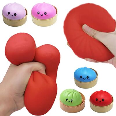 Colorful Dumpling Squishy Stress Relief Balls with Steamer R