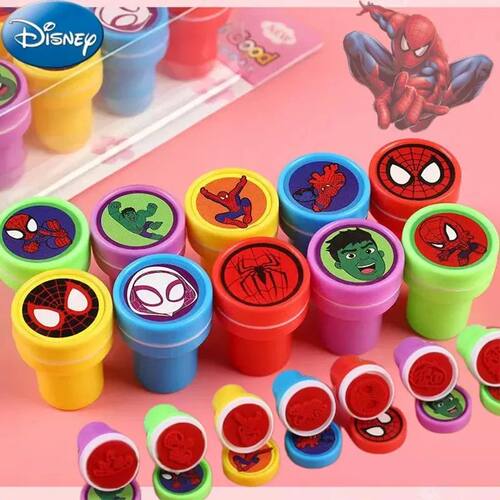 10PCS Disney Spider-Man Superhero Stamps Kids Birthday Party