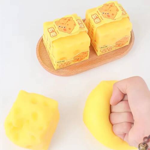 ?Yellow Cheese Squishy Toy Soft Novelty Toy Rebounding Senso