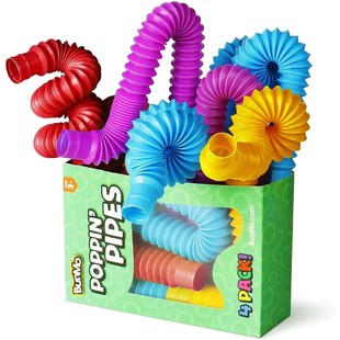 4 Pack Mini Pop Tube Sensory Fidget Toy Colorful Heavy-Duty