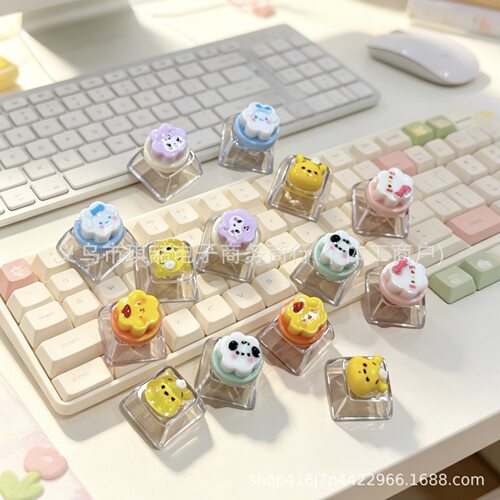 Mini Little Cloud Pooh Yellow Bear Dog Resin Diy Cream Key C