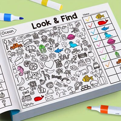 Interactive Hidden Object & Coloring Book for - Educational