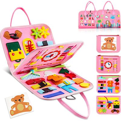 Montessori Toddler Busy Board,Autism Sensory Toys，Education