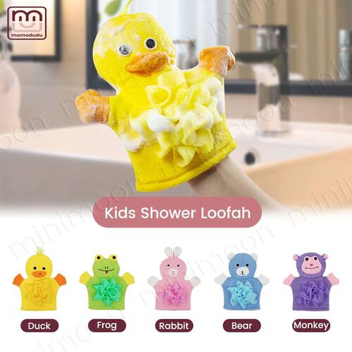 Cartoon Animal Bath Gloves for Kids, Exfoliating & Massage f