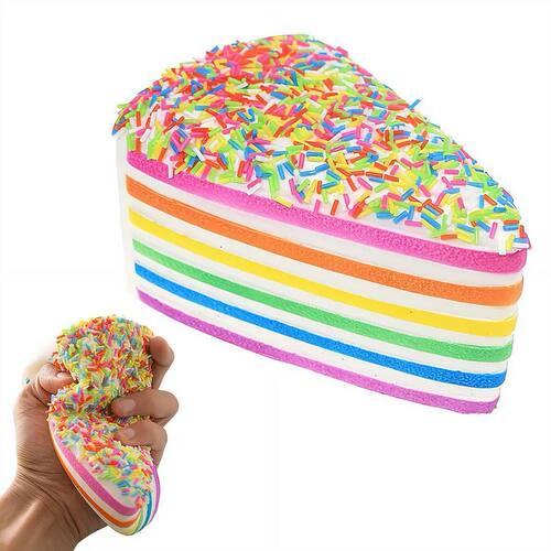 Soft Slow Rising Squishy Toy Rainbow Triangle Cake Squeeze S