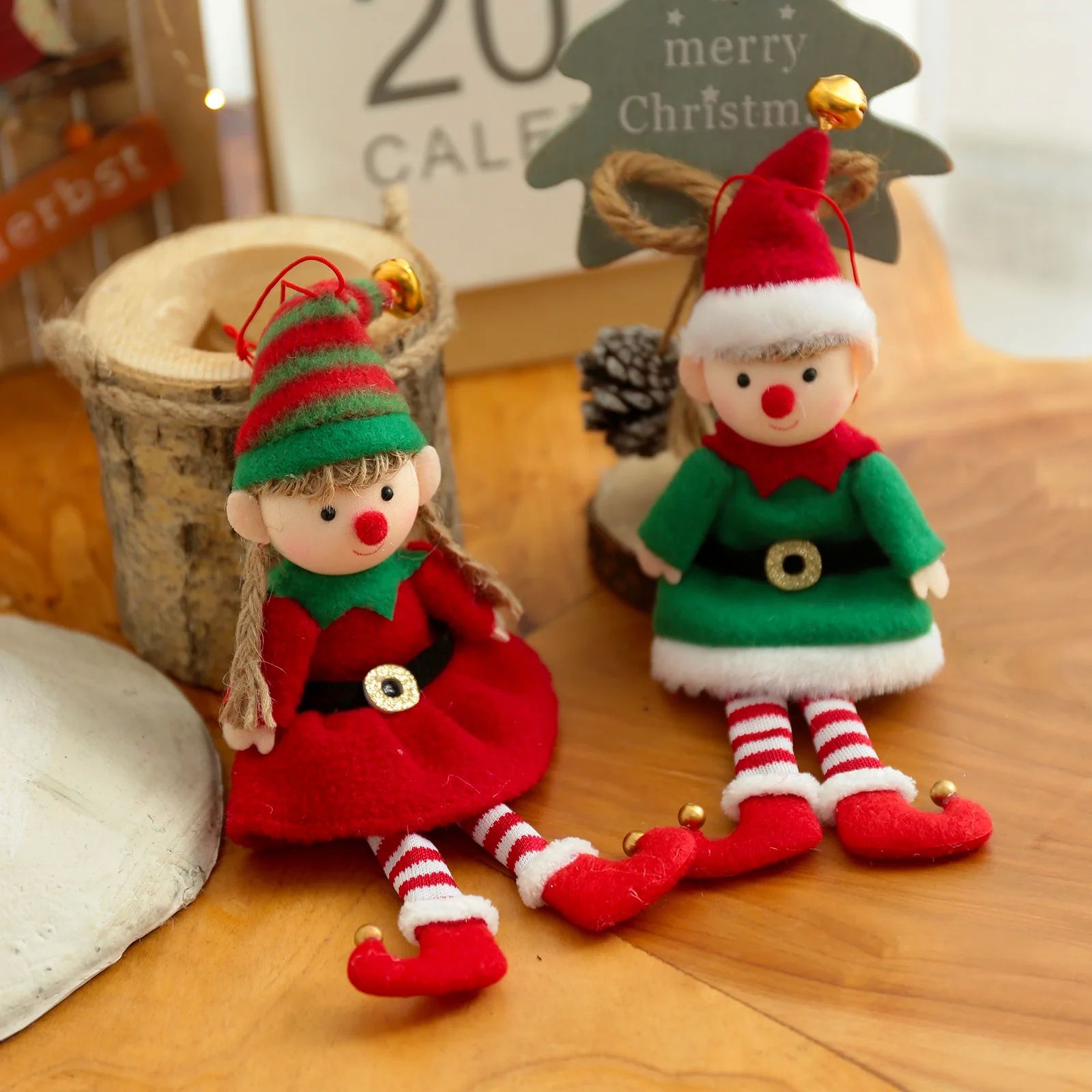 1pcs Christmas Elves Stuffed Plush Dolls Hanging Ornaments X