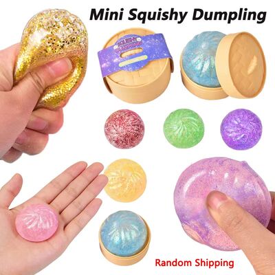 Mini Squishy Dumpling Realistic Bun Sensory Fidget Toys Colo