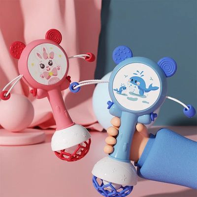 Baby Rattle Toys Teether Hand Bells Mobile Infant Stop Weep