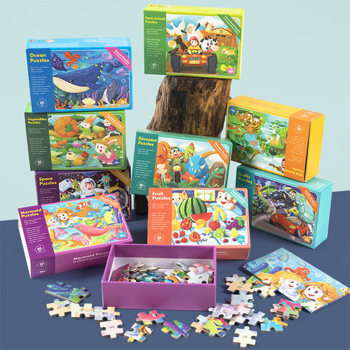 60Piece Cartoon Animal Fruit Jigsaw Puzzles for Kids Educati
