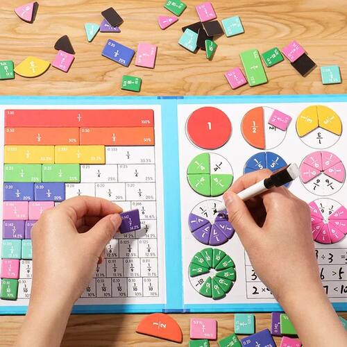 Montessori Fraction Learning Math Toy Magnetic Arithmetic Te