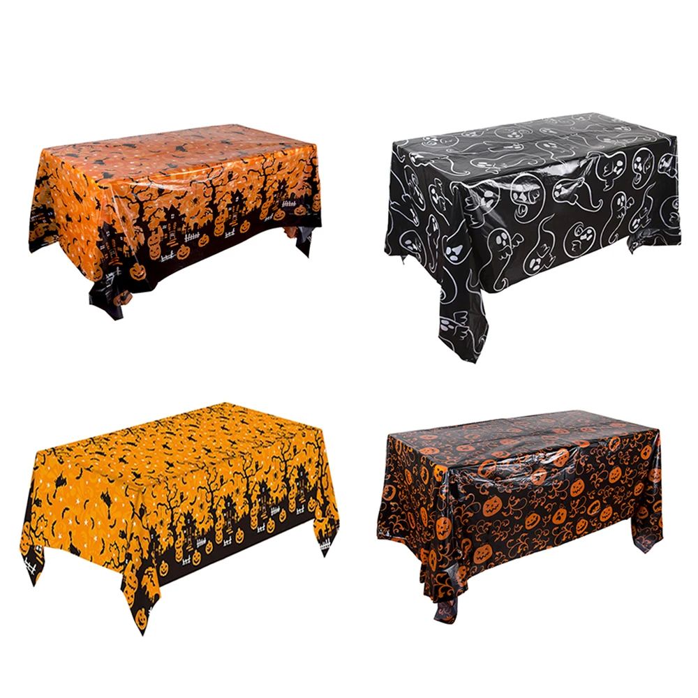 Halloween Decoration Tablecloth,Disposable Pumpkin Spider We