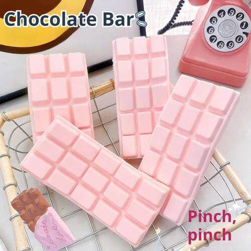 Simulation Pink Chocolate Bar Squishy Toy Kawaii Soft Slow R