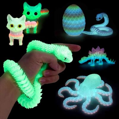 3D Printed Luminous Snake Movable Joint Simulation Snake Act