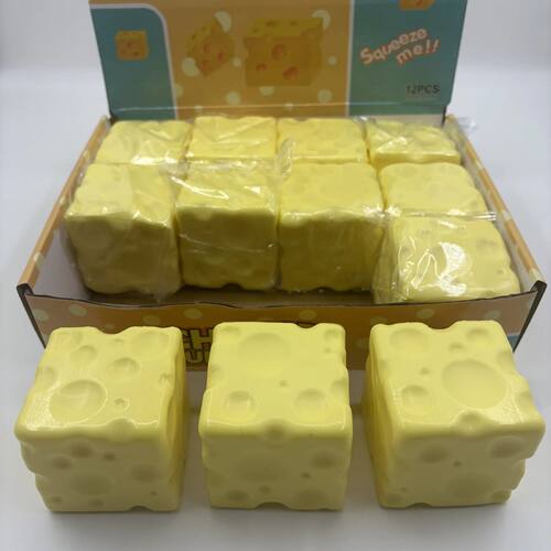 5X5CM Soft PU Square Cheese Slow Rebound Squishy Stress Reli