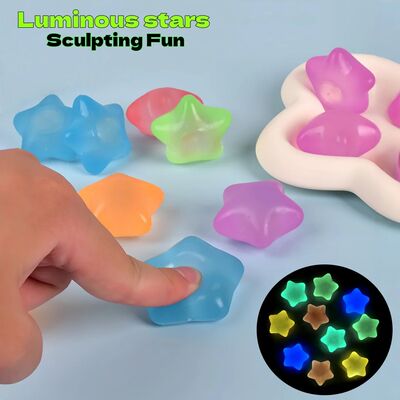2/5 Pieces of Glowing Luminous Stars, Squeezable Decorations