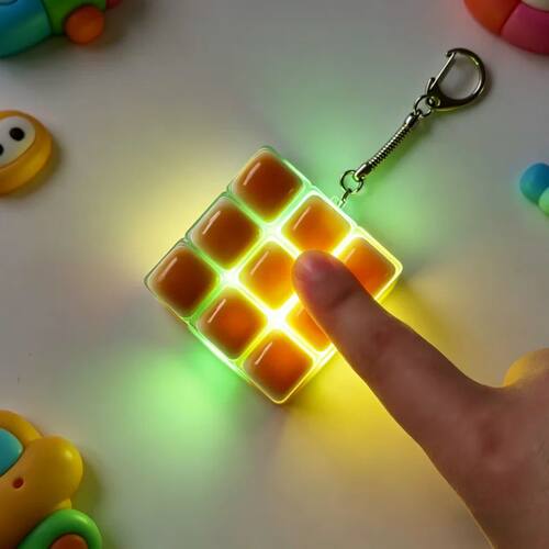 1pc Bread Keyboard Keycap LED Light Stress Relief Shine Clic