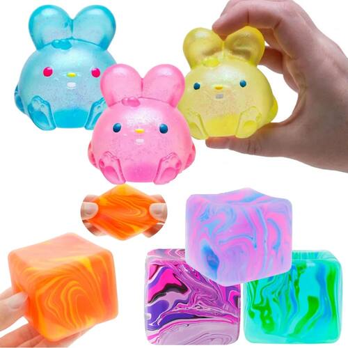 Ice Cube Sensory Fidget Toy, Cute Rabbit Stress Relief Squis