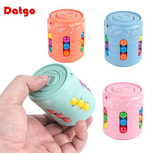Magic Rotating Bean Puzzle Cube Game Kids Adults Fingertip F