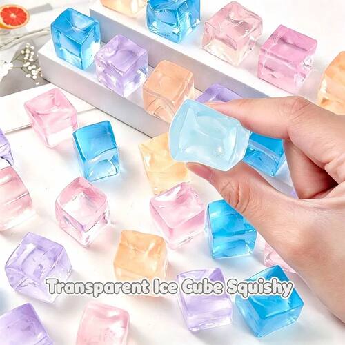 10/30/50PCS Ice Cube Square Sensory Toy Squeeze Cubes Ball S