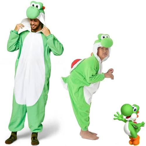 Super Marios Bros Figure Yoshi Jumpsuit Cosplay Pajamas for
