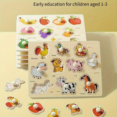 Montessori Early Education Geometry Beginner Puzzle Board, H
