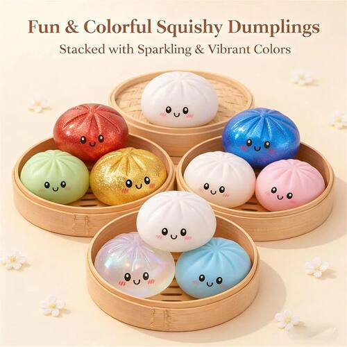 1-5PCS Glitter Dumpling Glitter Dumpling Set Decor Squishy W