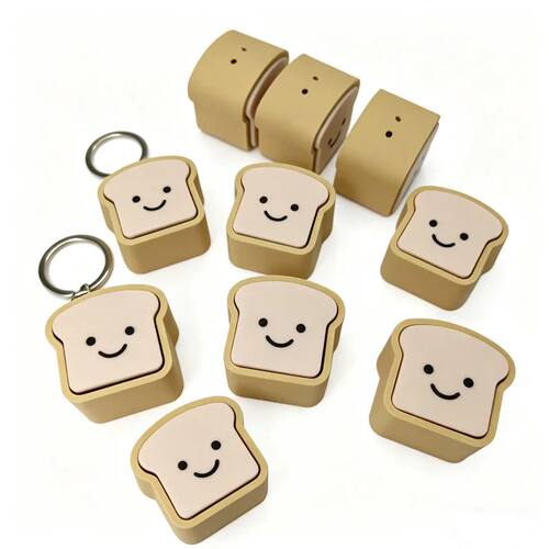 Novelty Gifts Bread Toast Keyboard Clicker Fidget Keychain S