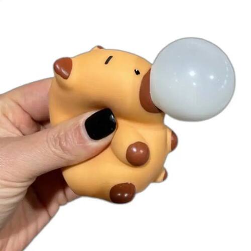PVC Cute Capybara Pinch Toy Blowing Bubble Funny Relax Ball