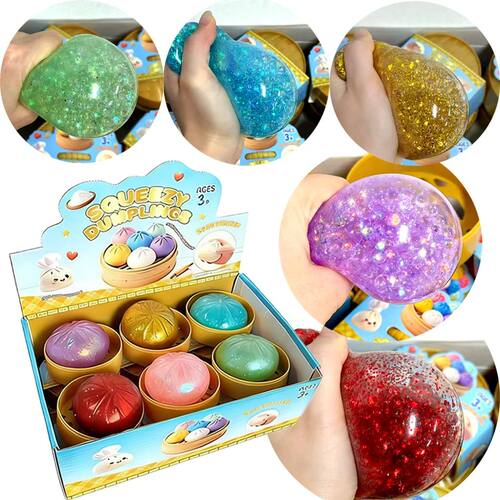 Glitter Dumpling Squishies Toy Bun Baozi Dumpling Mystery Bo