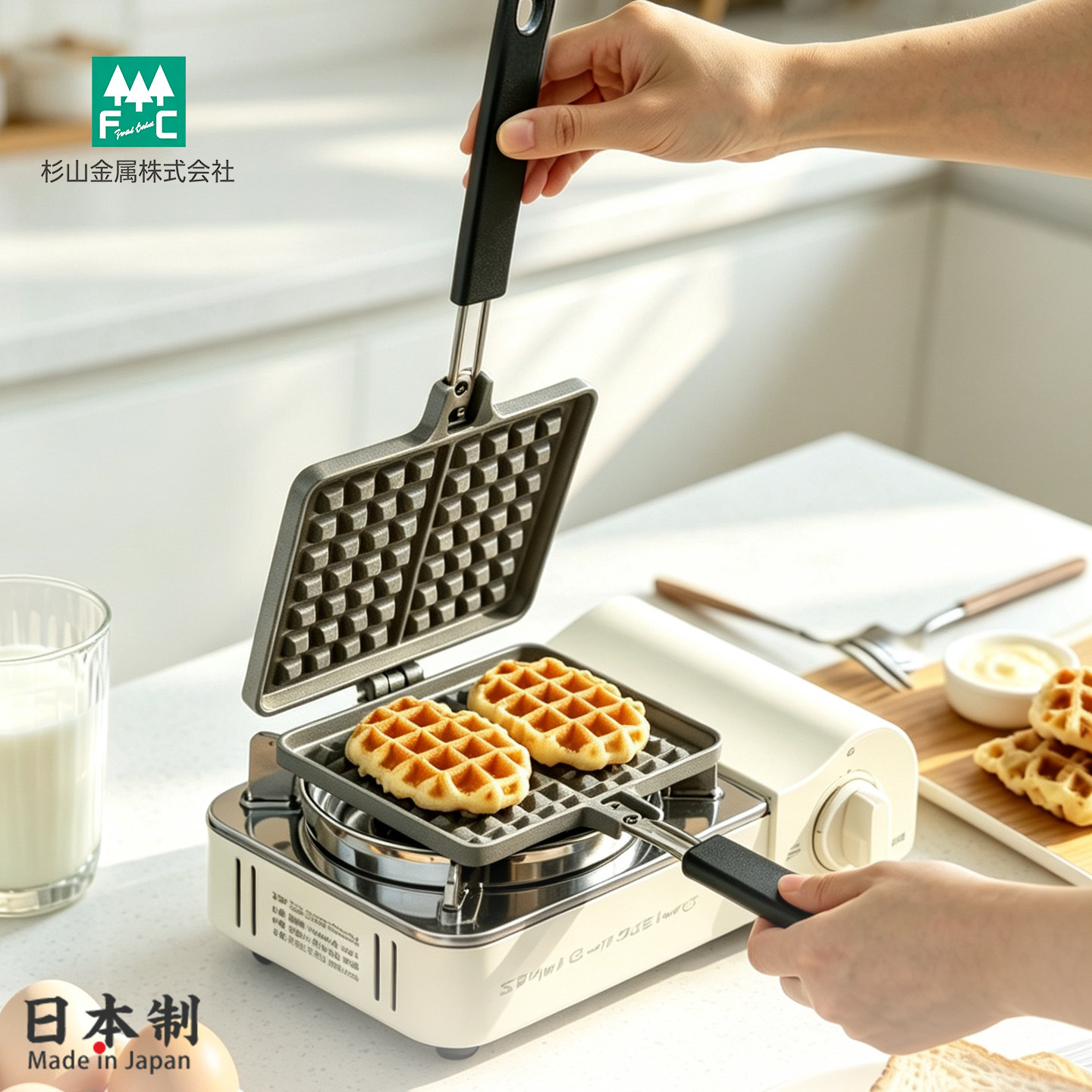 日本杉山金属华夫饼机模具松饼锅图片