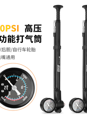 DNM避震器打气筒自行车气压前叉后胆便捷式充气泵300PSI高压码表