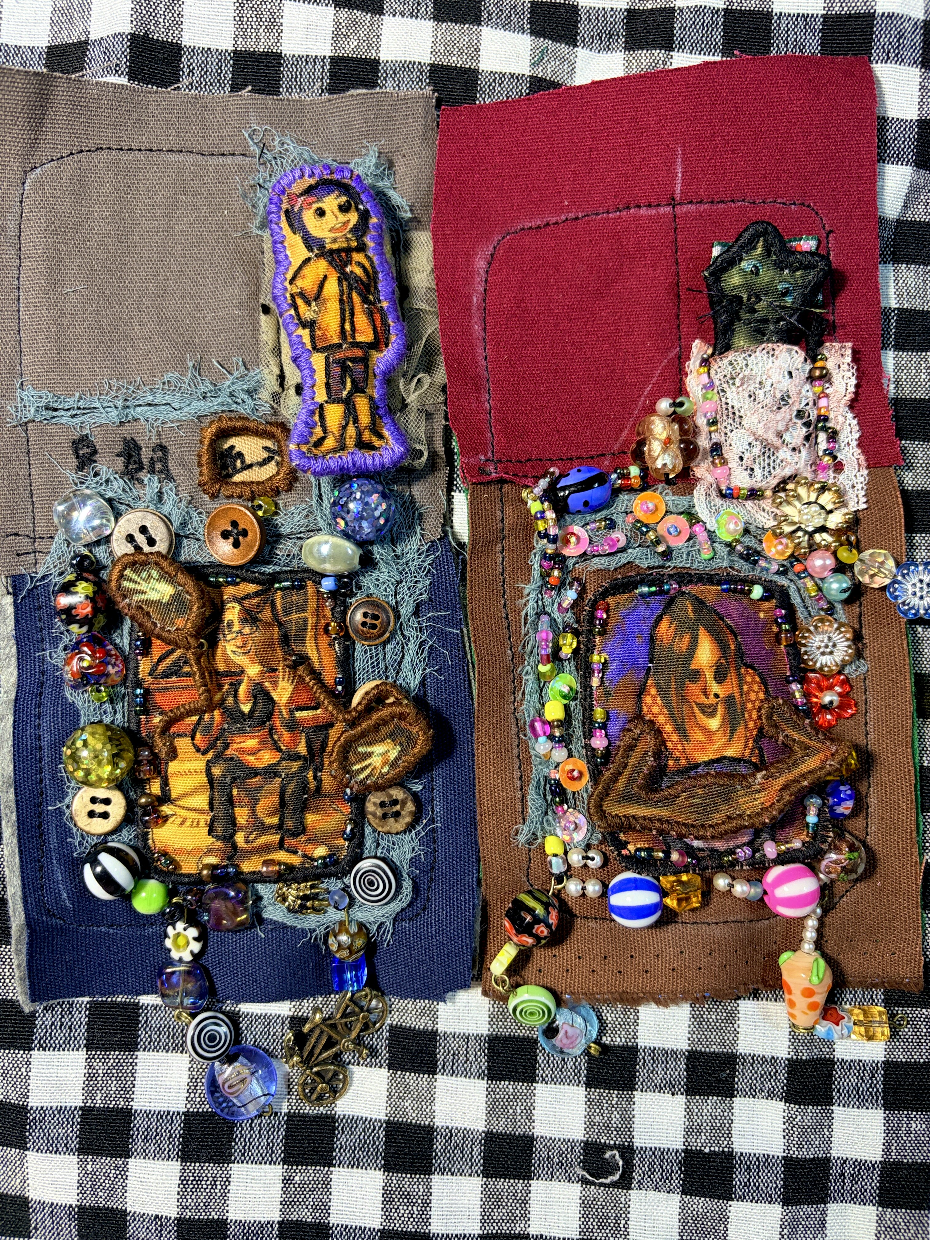 鬼妈妈半成品布艺手机壳 按照您的手机型号制作 具体细节滴我详聊