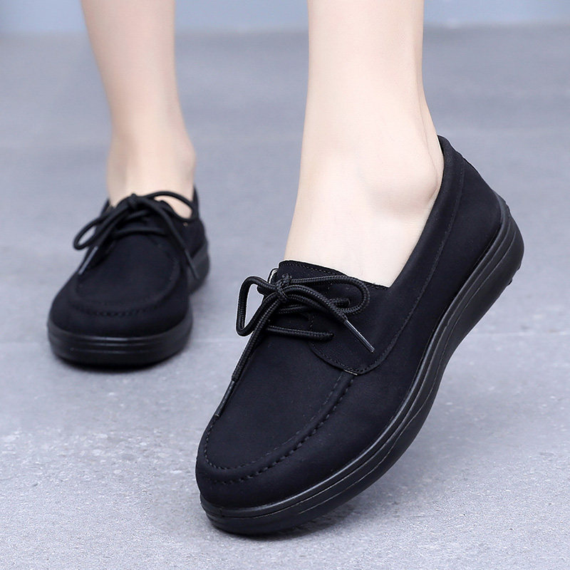 老北京布鞋女新款黑色上班鞋工作鞋软底舒适不累脚平底厚底豆豆鞋,女鞋,传统布鞋,淘宝优惠券,粉丝福利购,淘宝优惠卷