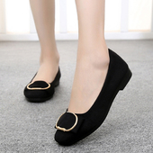 女新款 软底上班鞋 时尚 老北京布鞋 单鞋 平底豆豆鞋 工作鞋 久站不累脚