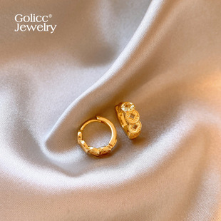 秋冬金色钱币圈圈耳环女精致小巧耳钉2026新款爆款高级感轻奢耳饰