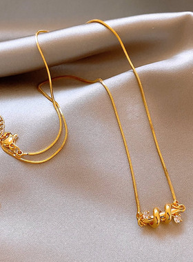 缠绕权杖古法沙金项链高级感