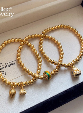 古里雅古法拉丝珐琅手链高级感