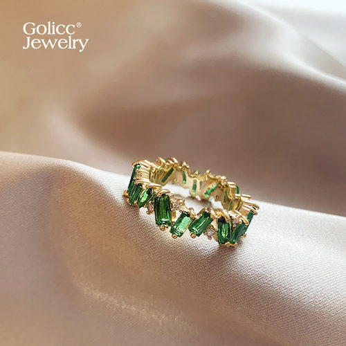 古里雅祖母绿锆石戒指高级感
