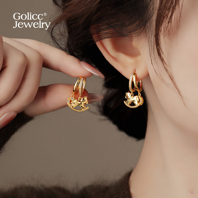 沙金碎冰冰小马钱币耳环女2025新款适合冬天的耳环高级感轻奢耳饰,饰品/流行首饰/时尚饰品新,耳环,淘宝优惠券,粉丝福利购,淘宝优惠卷