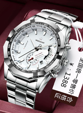 2024新款全自动机械表表手表男士韩版学生防水夜光日历商务大表盘