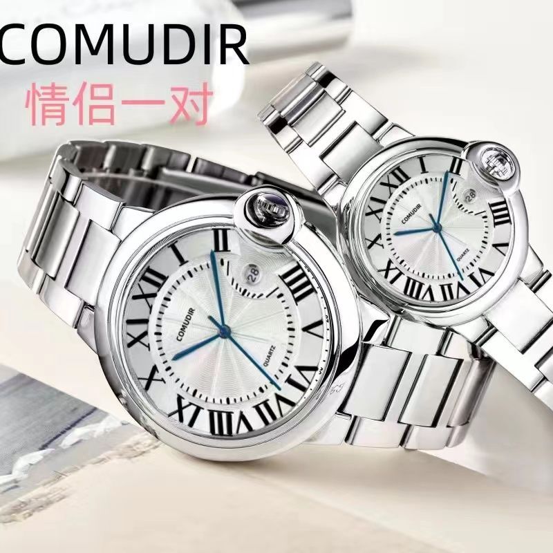 正品气球情侣手表一对夜光日历防水男士手表2025新款潮流网红女表