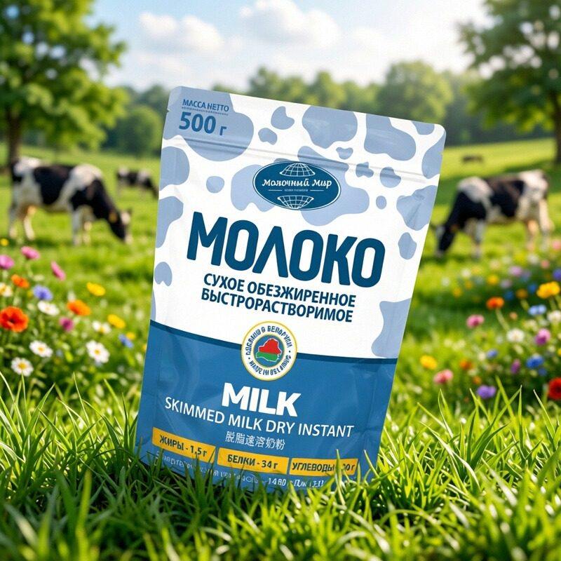 俄罗斯原装进口欧惠特脱脂速溶奶粉500g袋装全家营养奶粉男女控脂