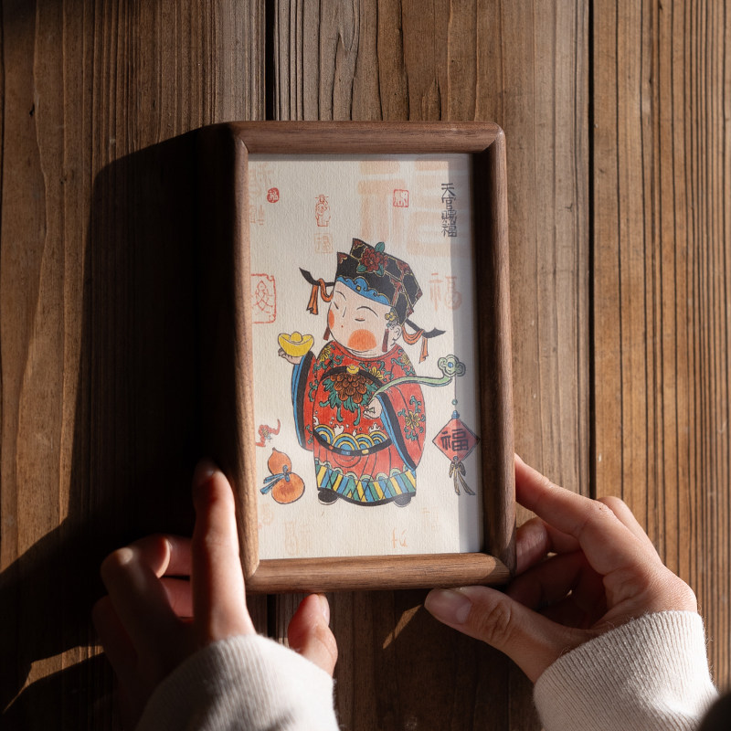 装饰挂画财神爷摆台入户玄关高级感家居桌面装饰品小摆件