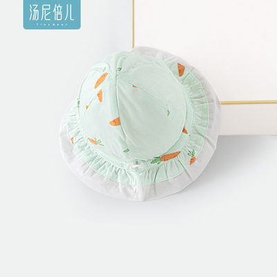 汤尼倍儿 婴儿帽子夏薄款纯棉防晒太阳0-3-6可调节春秋宝宝遮阳帽 — 7